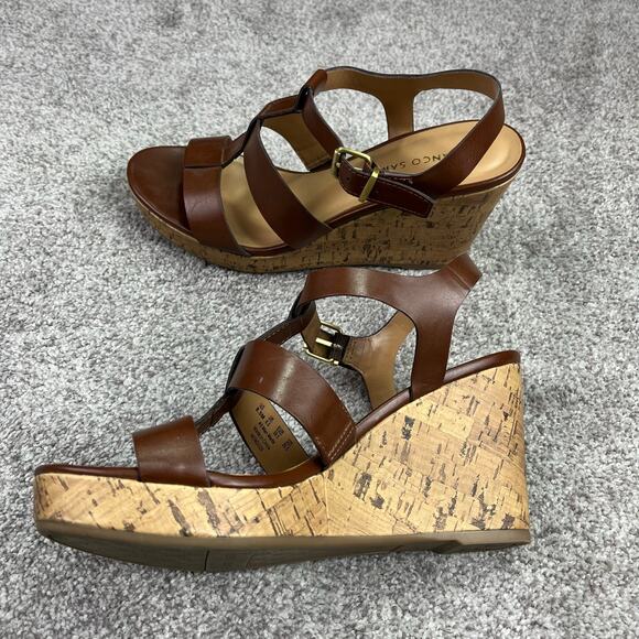 Franco Sarto Brown Cork Wedges size 8.5 - Picture 4 of 10